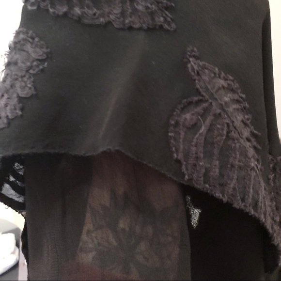 Aritzia Wilfred Black Tropical Print Sheer Blouse - Picture 8 of 10